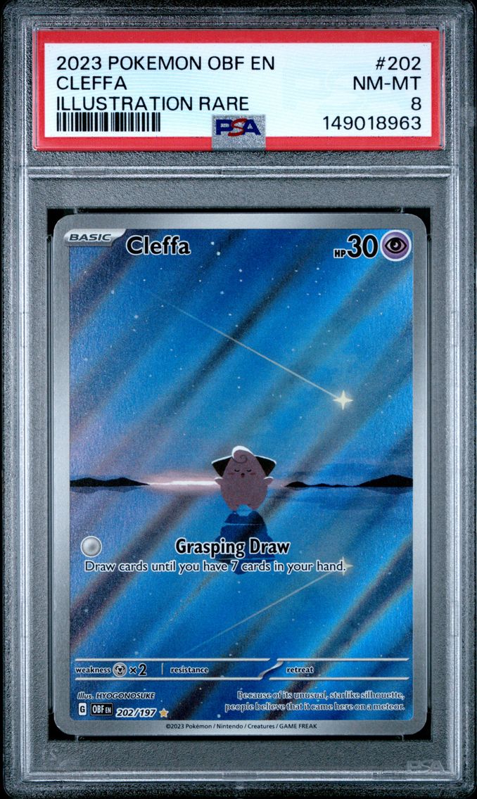 2023 #202 Cleffa PSA 8 Obf EN-Obsidian Flames Pokemon
