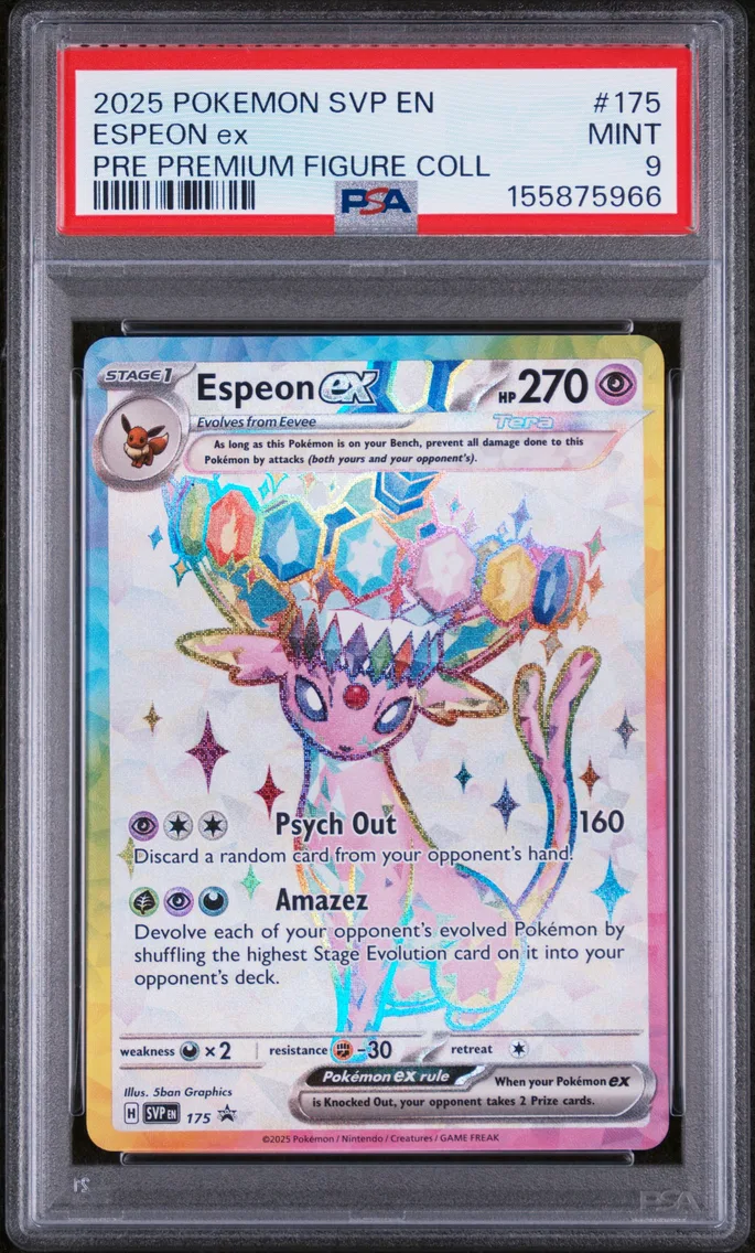 2025 #175 Espeon EX PSA 9 Svp EN-SV Black Star Promo