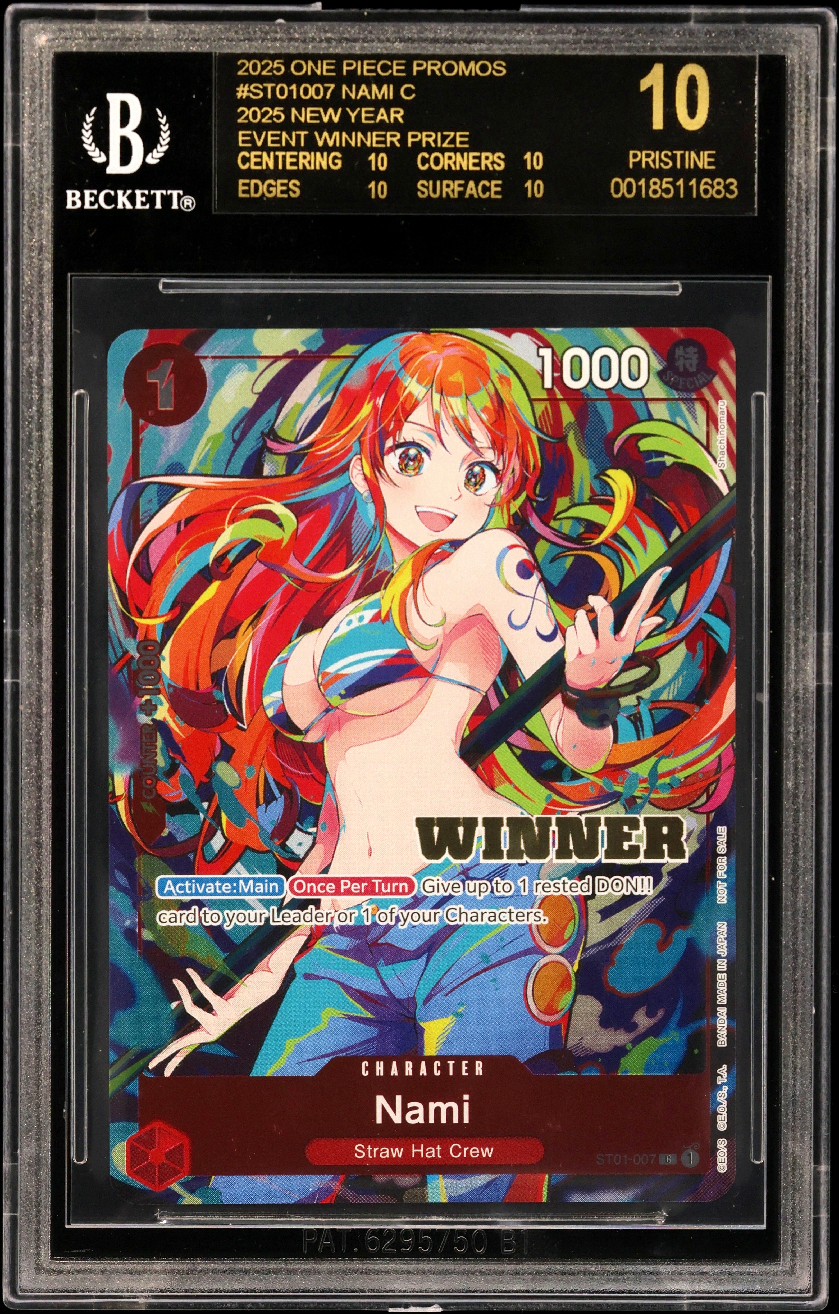 2025 #ST01007 Nami C/(2025 NEW YEAR EVENT Winner Prize) BGS 10 One Piece Card Game Promos
