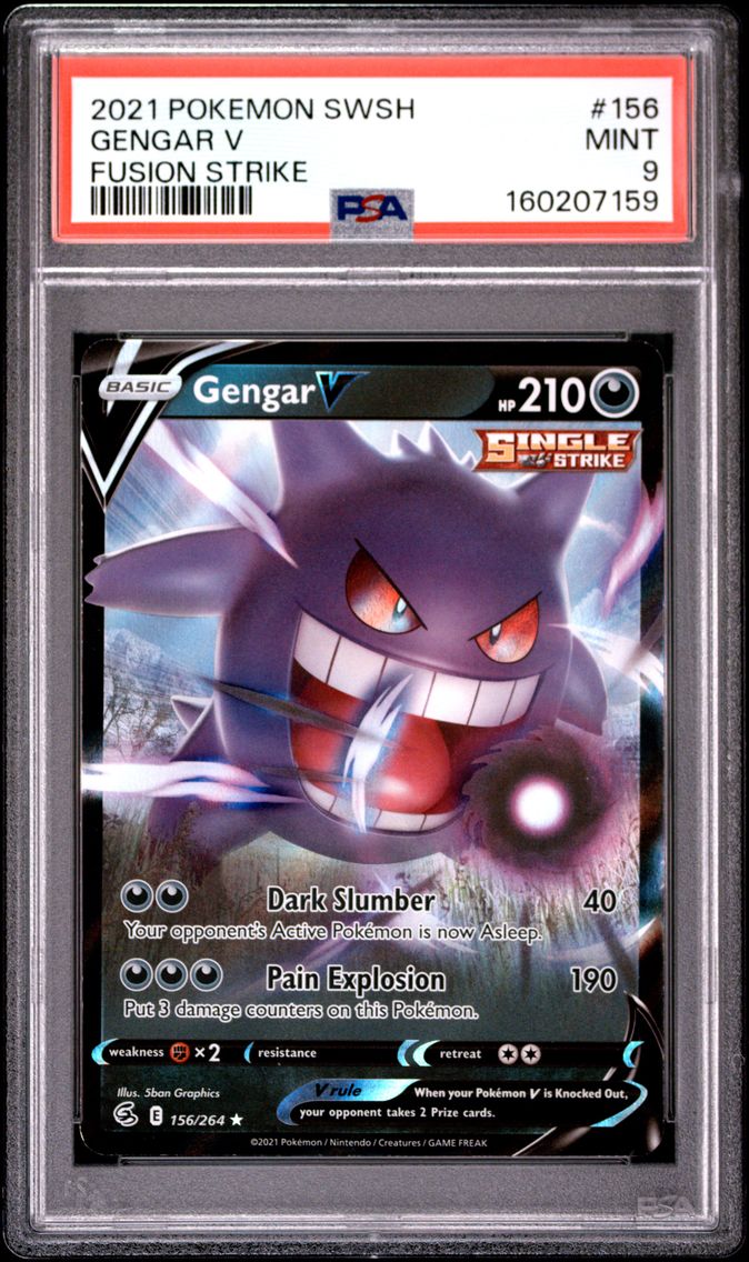2021 #156 Gengar V PSA 9 Sword & Shield Fusion Strike