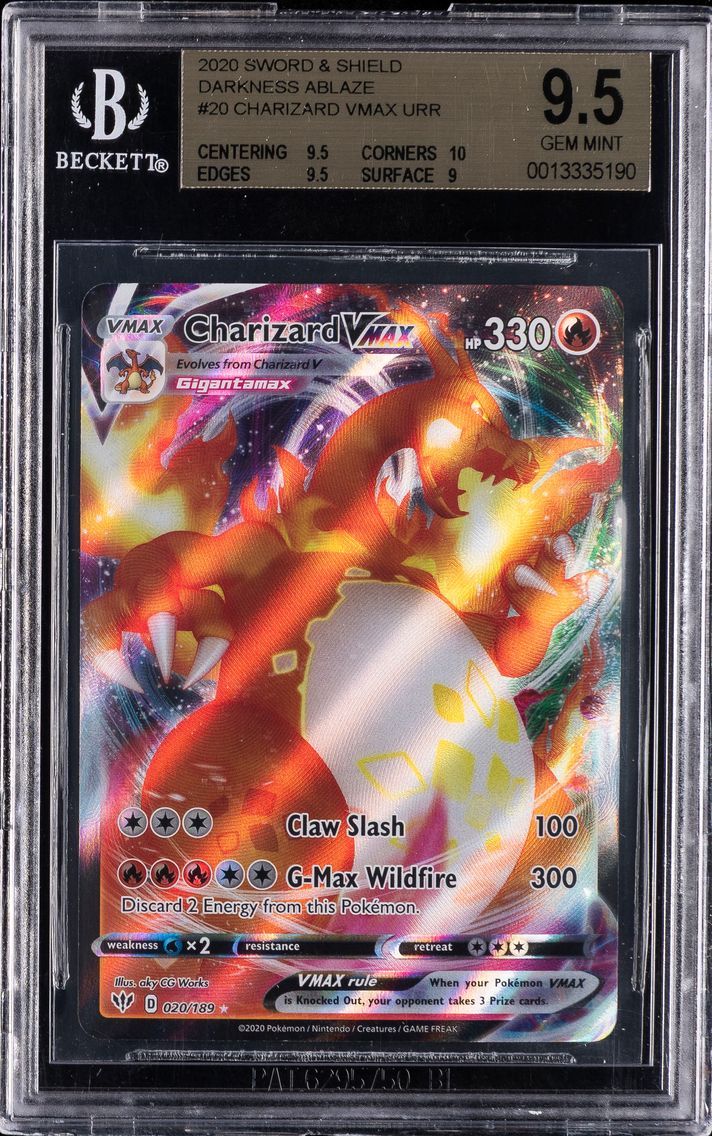 2020 #020 Full Art/Charizard Vmax BGS 9.5 Sword & Shield Darkness Ablaze Pokemon
