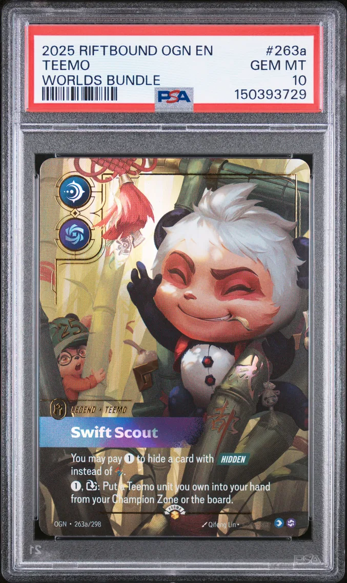 2025 #263a Teemo - Swift Scout PSA 10 Riftbound: League of Legends Ogn-Origins