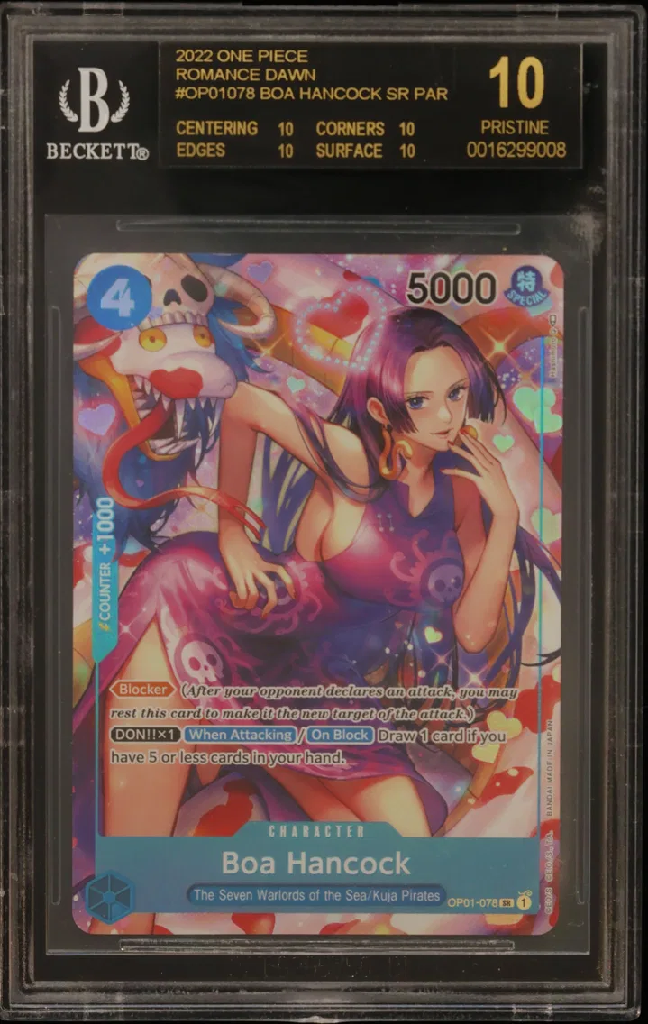 2022 #OP01078 Boa Hancock ALT ART SR BGS 10 One Piece Card Game Romance Dawn