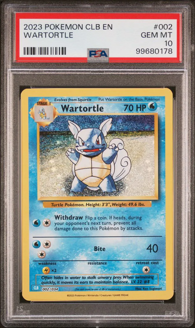 2023 #002 Wartortle PSA 10 Clb-Trading Card Game Classic Blastoise & Suicune EX Deck