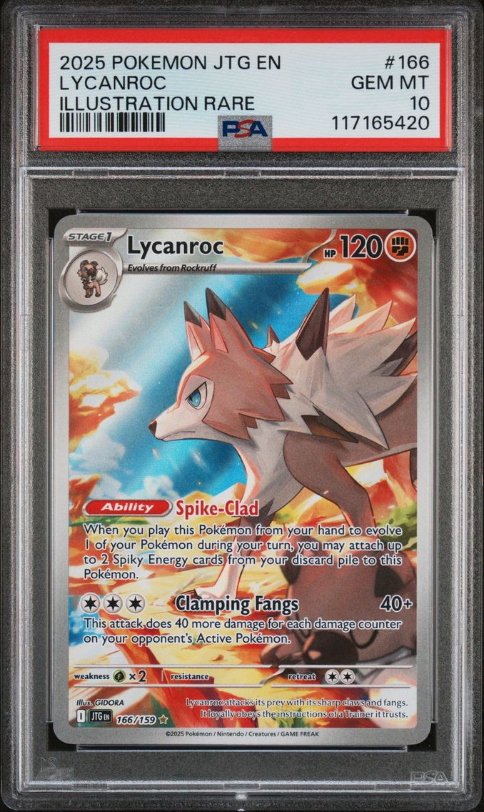 2025 #166 Lycanroc PSA 10 Jtg EN-Journey Together Pokemon