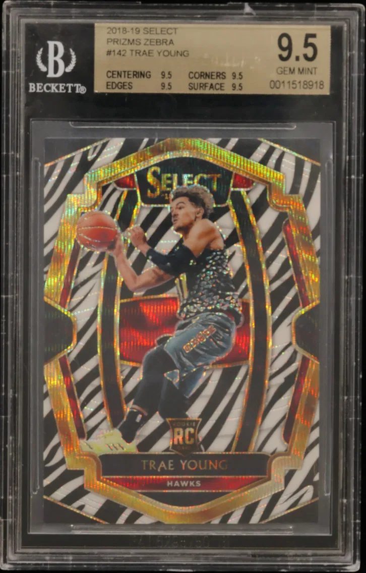 2018 #142 Trae Young BGS 9.5 Select Prizms Zebra