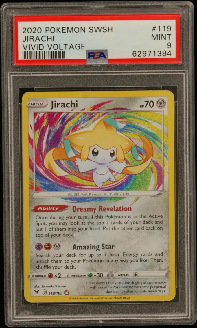 2020 #119 Jirachi PSA 9 Sword & Shield Vivid Voltage