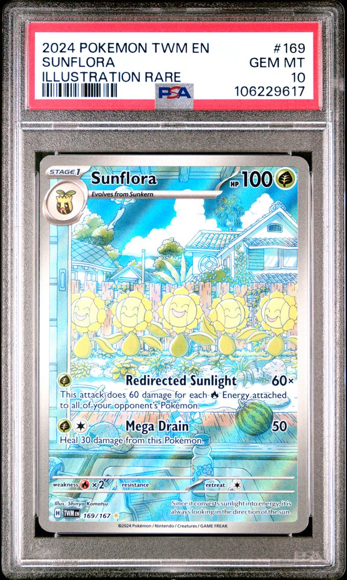 2024 #169 SUNFLORA 2024 PSA 10 TWM EN-TWILIGHT MASQUERADE POKEMON