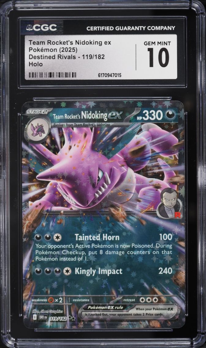 2025 Pokemon Scarlet & Violet Destined Rivals Team Rocket's Nidoking Ex #119 CGC 10 GEM MINT