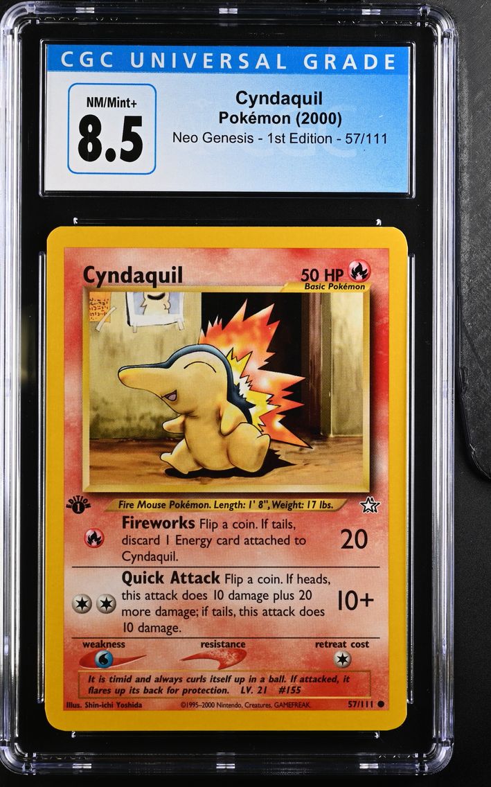 2000 #57 Cyndaquil CGC 8.5 Neo Genesis - 1st Edition - English