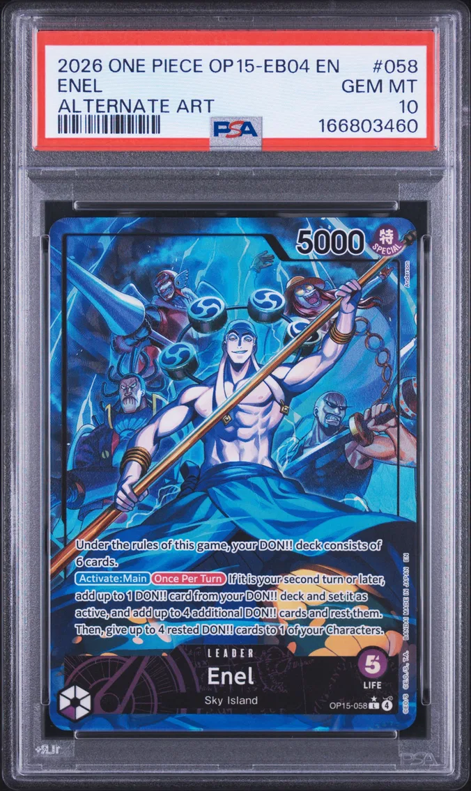 2026 #058 Enel PSA 10 One Piece OP15-EB04-Adventure on Kami's Island