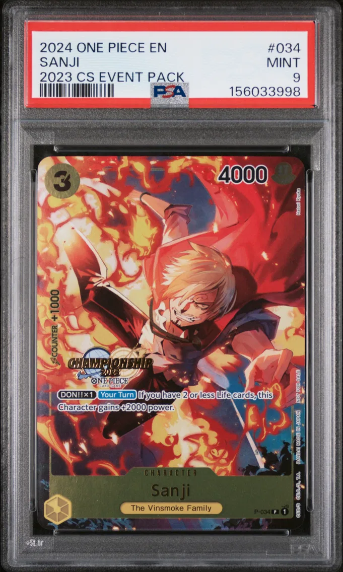 2024 #034 Sanji PSA 9 One Piece Championship 2023 Event Pack