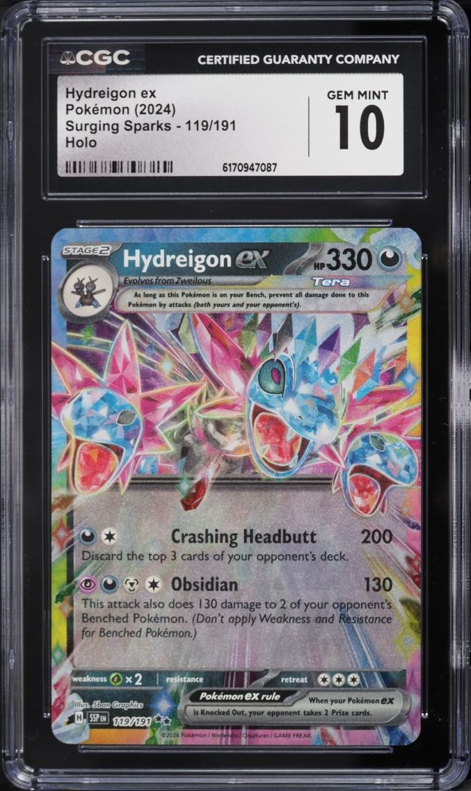 2024 Pokemon Scarlet & Violet Surging Sparks Holo Hydreigon ex #119 CGC 10 GEM MINT