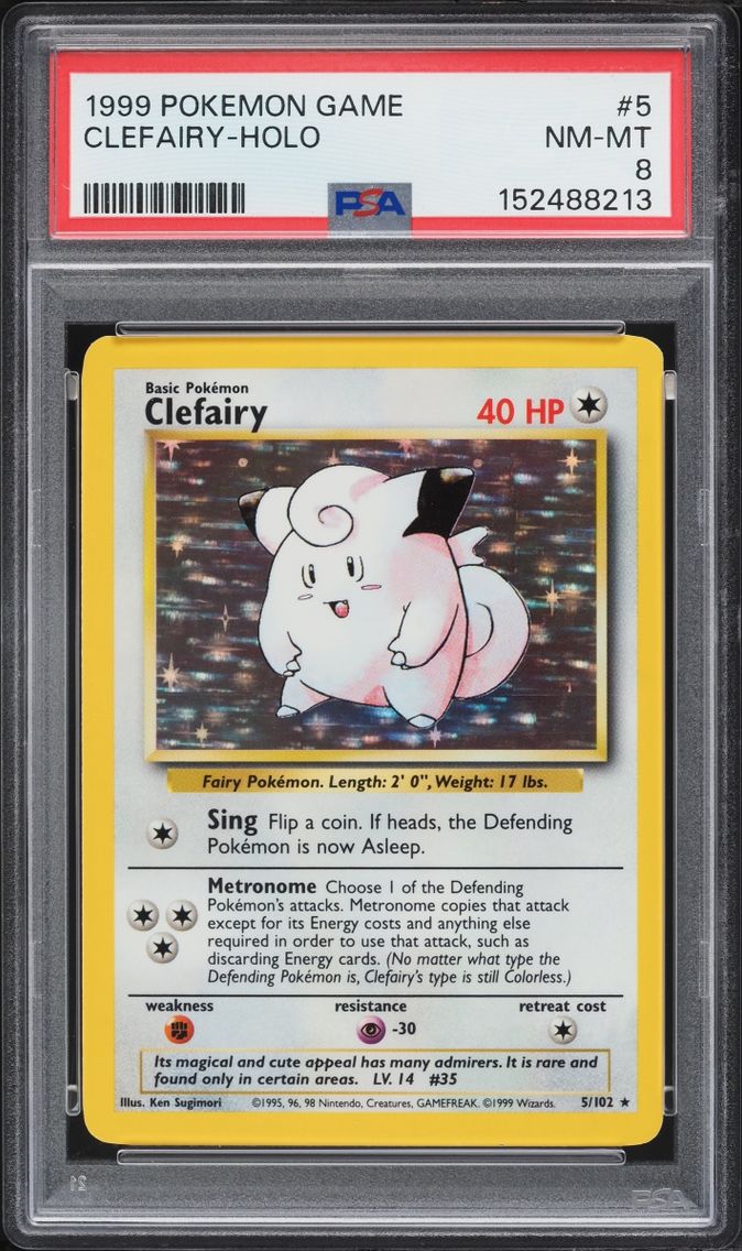 1999 #5 Base Set Holo Clefairy NM-MT PSA 8 Pokemon