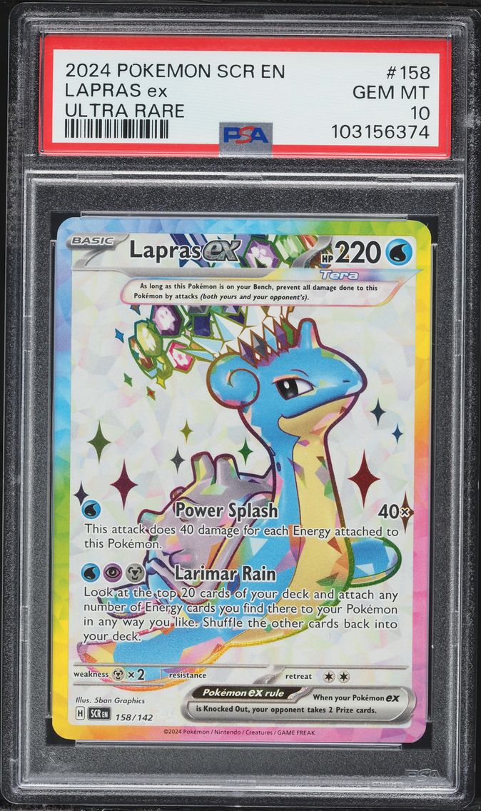 2024 #158 Lapras EX PSA 10 Scr EN-Stellar Crown Pokemon