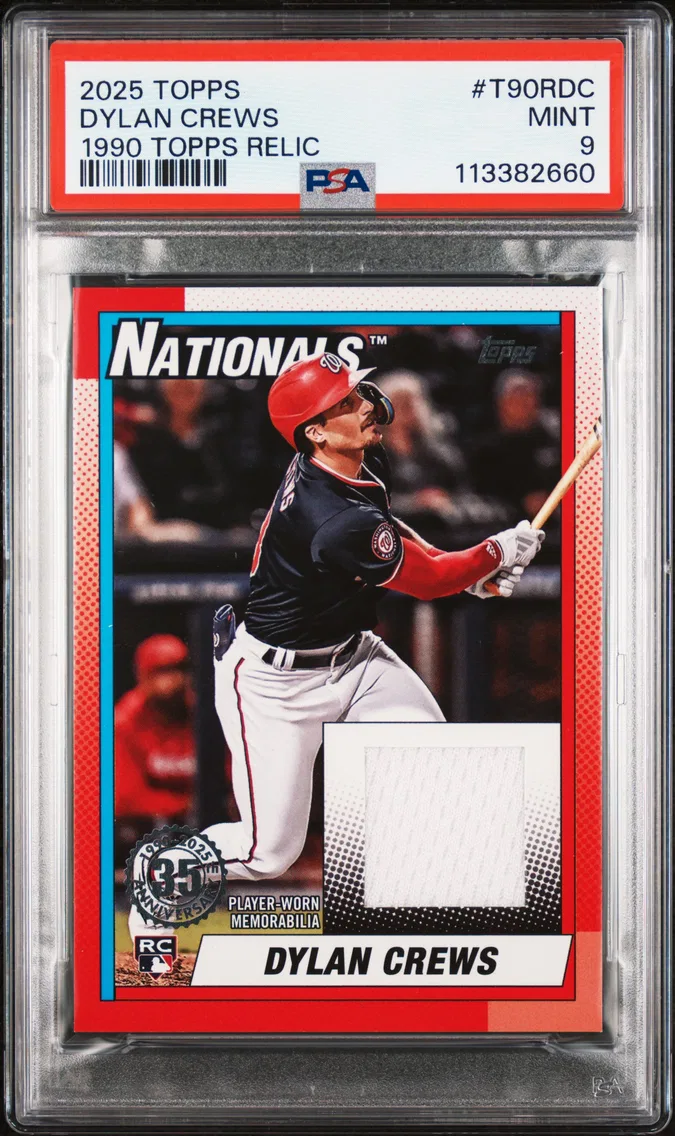 2025 #T90RDC Dylan Crews PSA 9 Topps 1990 Topps Baseball Relics