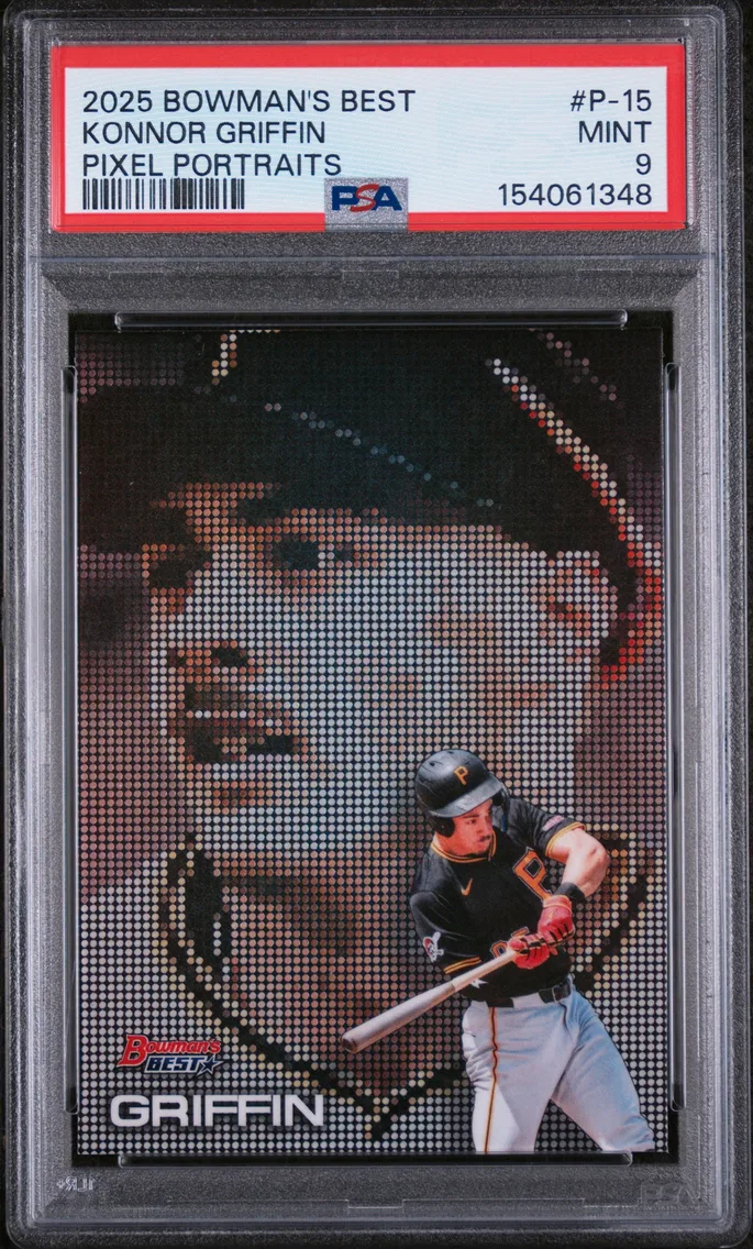 2025 #P-15 Konnor Griffin PSA 9 Bowman's Best Pixel Portraits