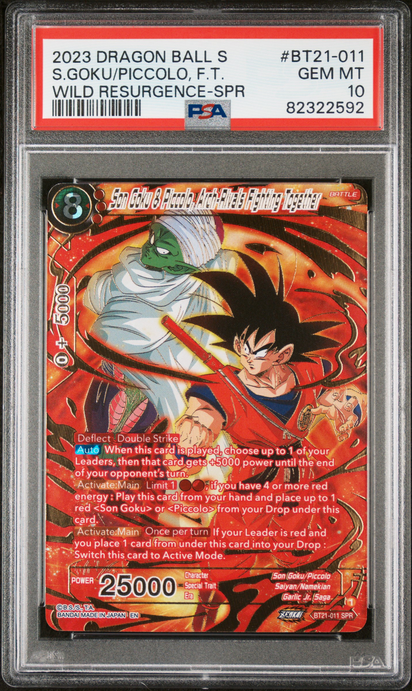 2023 #Bt21-011 Son Goku & Piccolo, Arch-Rivals Fighting Together PSA 10 Dragon Ball Super Card Game Series 21 Wild Resurgence