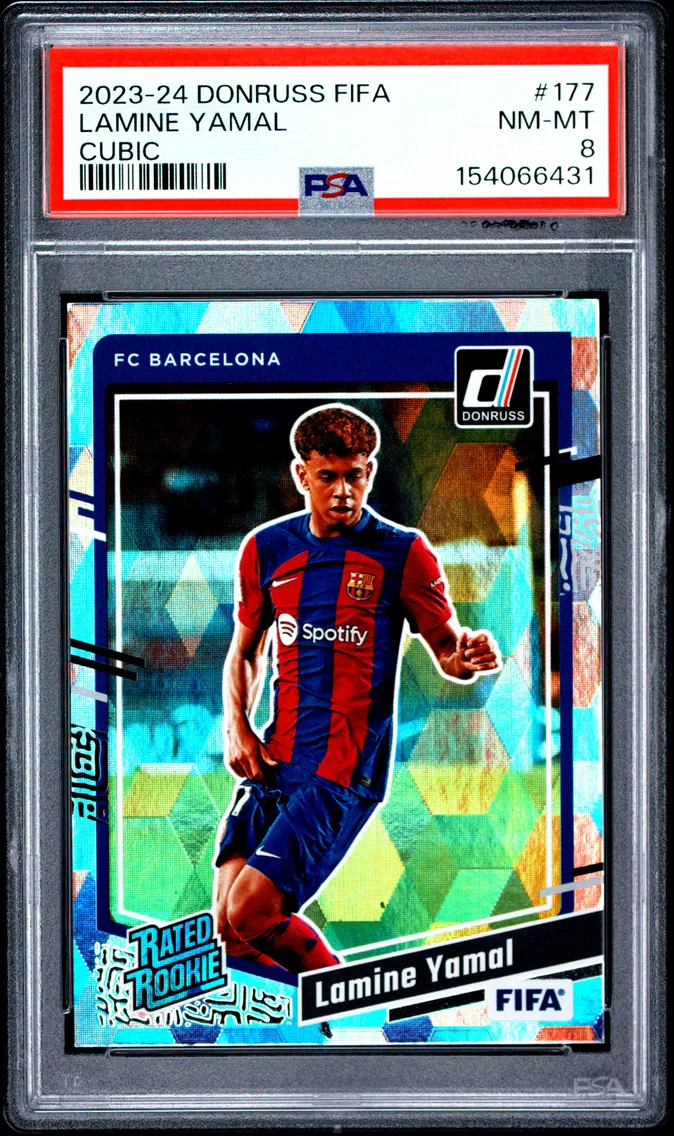 2023 #177 Lamine Yamal PSA 8 Panini Donruss FIFA