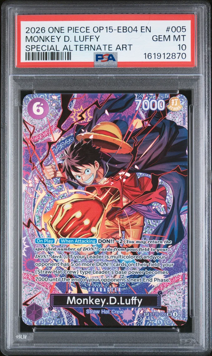2026 #005 Monkey D. Luffy PSA 10 One Piece OP15-EB04-Adventure on Kami's Island