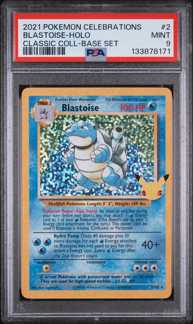 2021 #2 Blastoise-Holo PSA 9 Celebrations Classic Collection
