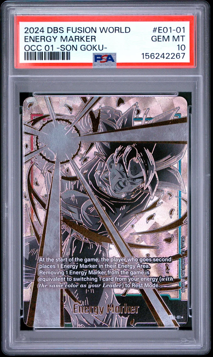 2024 #E01-01 Energy Marker PSA 10 Dragon Ball Super Card Game Fusion World Official Card Case 01 -Son Goku-
