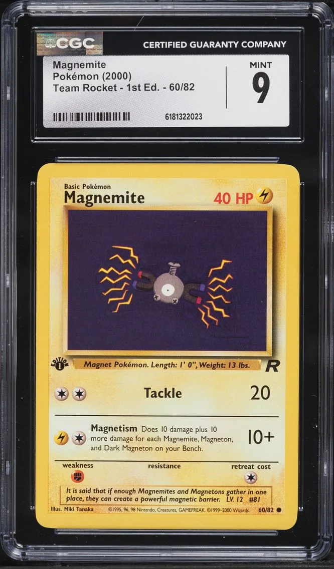 2000 #60 Magnemite CGC 9 Pokemon Team Rocket 1st Edition