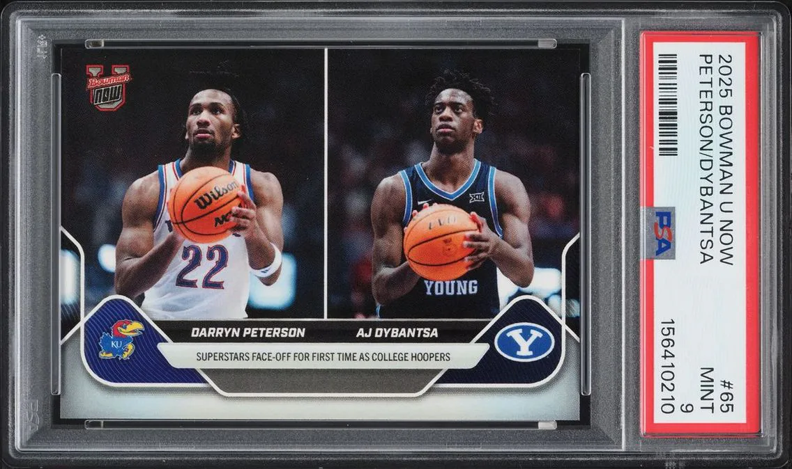 2025 Bowman University Now Darryn Peterson & AJ Dybantsa ROOKIE #65 PSA 9 MINT