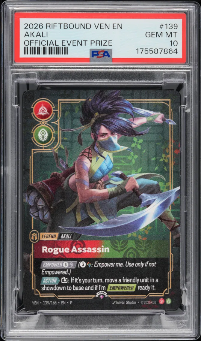 2026 #139 Akali - Rogue Assassin PSA 10 Riftbound: League of Legends Ven-Vendetta Plated Legends