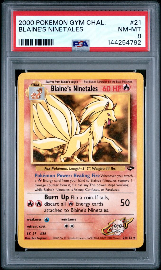 2000 #21 Blaine's Ninetales PSA 8 Gym Challenge Pokemon
