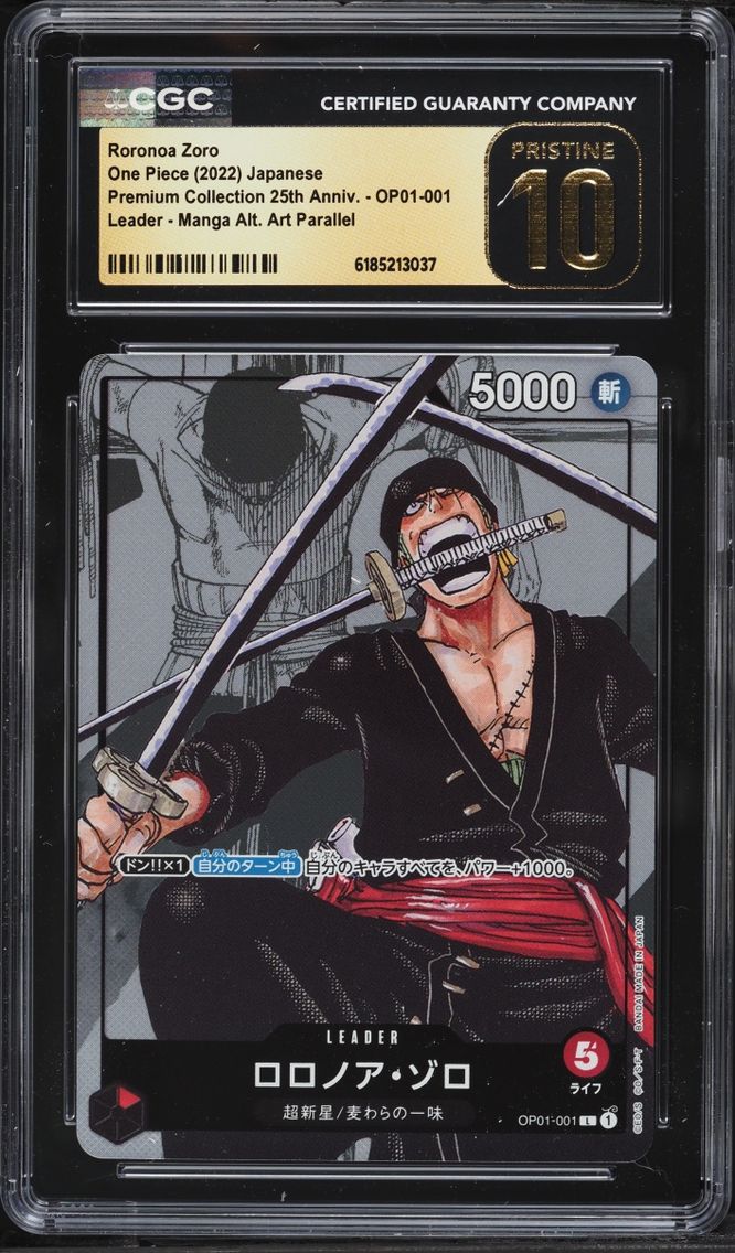 2022 Roronoa Zoro CGC 10 One Piece Japanese Premium 25th Manga Alt Art Leader