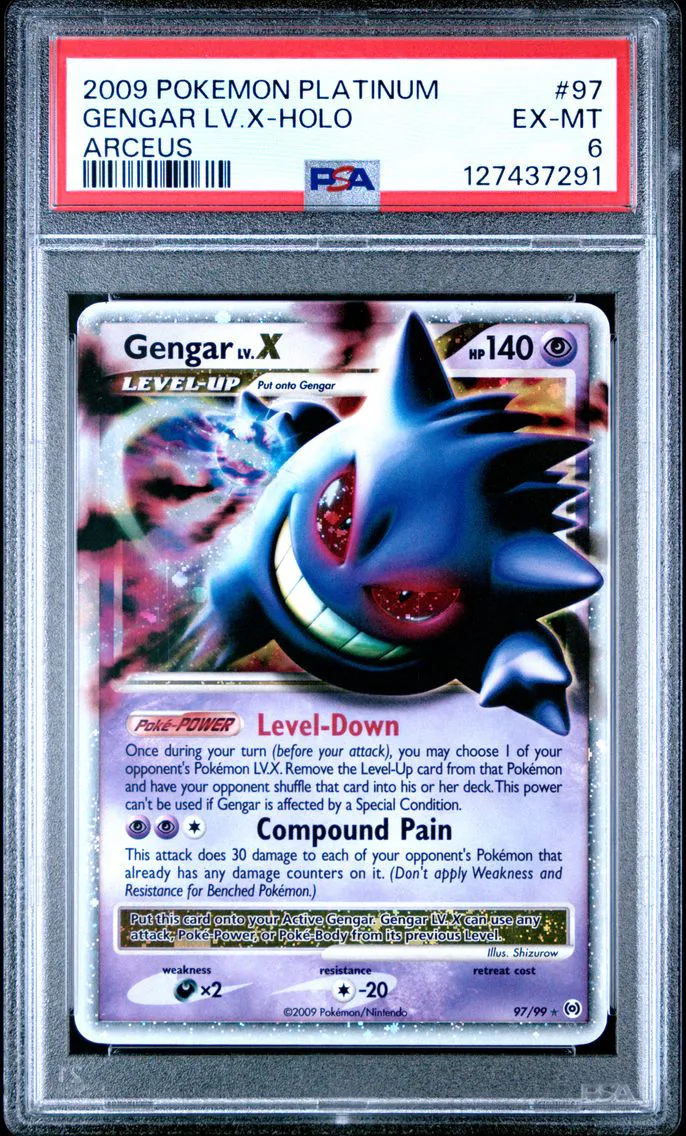 2009 #97 Gengar LV.X-Holo PSA 6 Platinum Arceus Pokemon