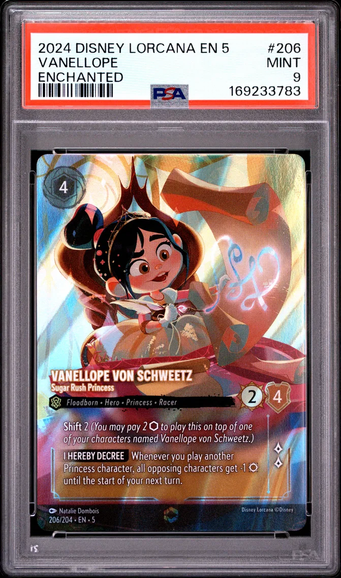 2024 #206 Vanellope Von Schweetz - Sugar Rush Princess PSA 9 Disney Lorcana EN 5-Shimmering Skies