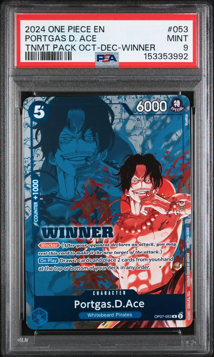 2024 #053 Portgas D. Ace PSA 9 One Piece Tournament Pack October-December