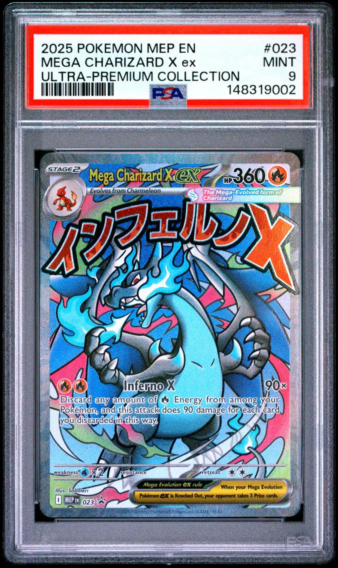 2025 #023 Mega Charizard X EX PSA 9 Mep EN-Me Black Star Promo