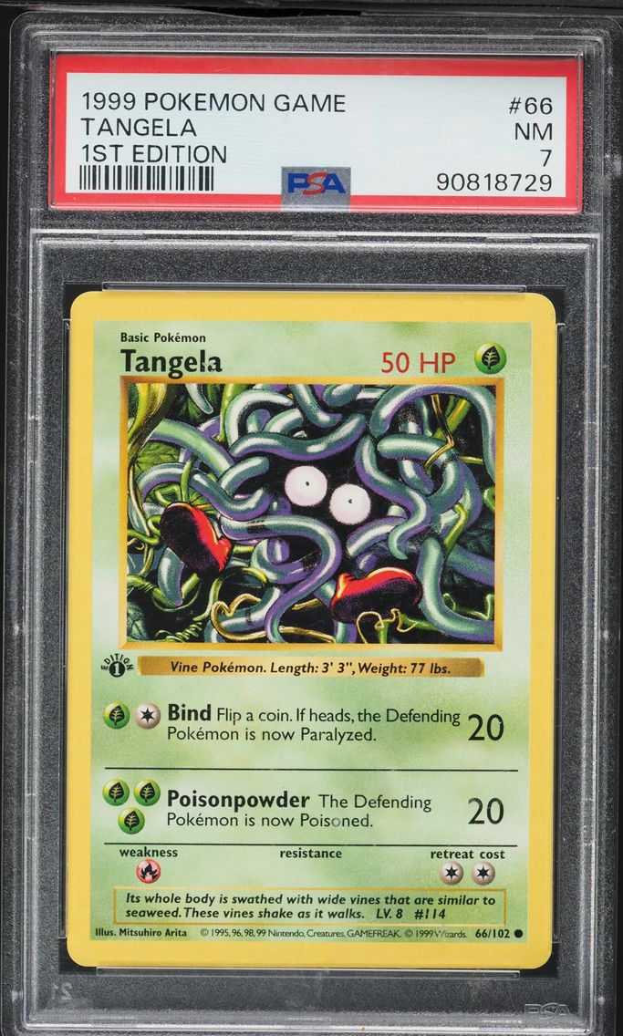 1999 #66 Tangela 1st Edition PSA 7 Game Pokemon