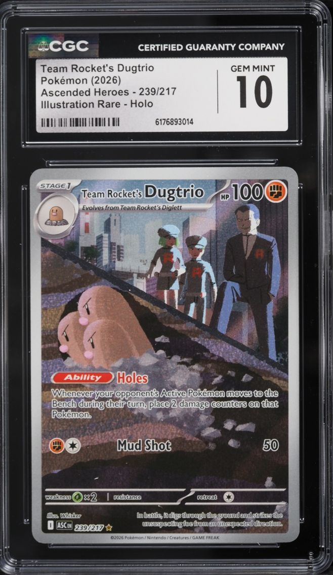 2026 Pokemon Mega Evolution Ascended Heroes IR Team Rocket's Dugtrio #239 CGC 10 GEM MINT