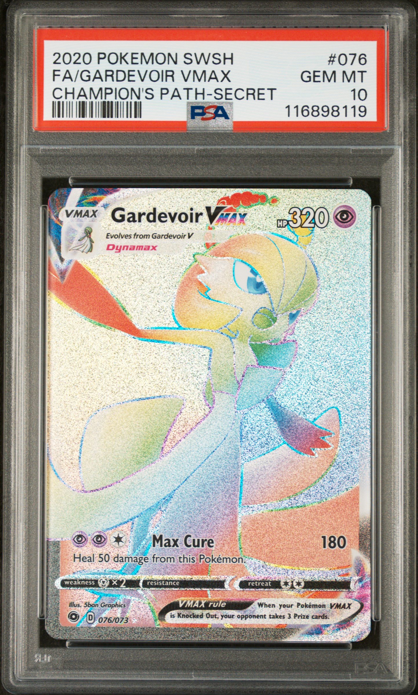 2020 #076 Full Art/Gardevoir Vmax PSA 10 Sword & Shield Champion'S Path