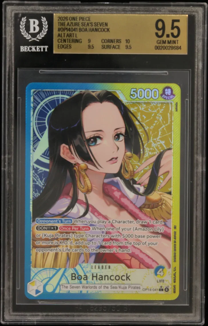 2026 #OP14041 Boa Hancock ALT ART L BGS 9.5 One Piece Card Game The Azure Sea's Seven