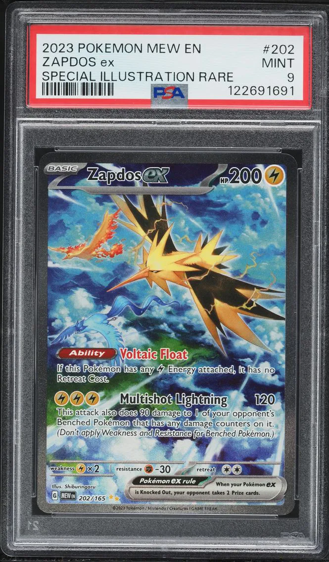 2023 #202 Zapdos EX PSA 9 Mew EN-151 Pokemon