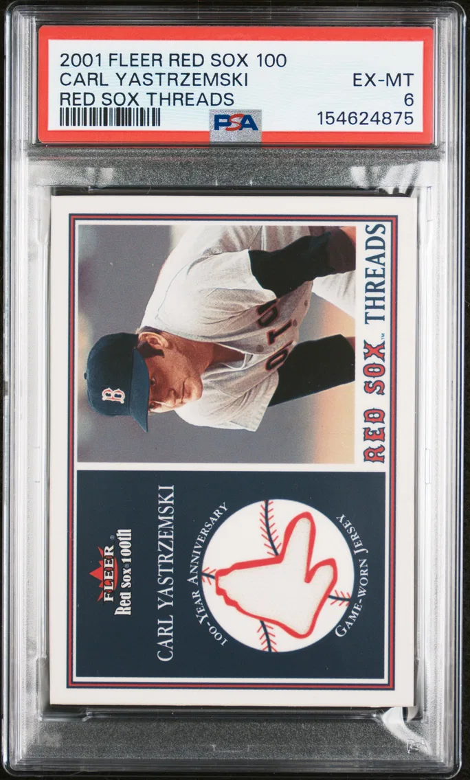 2001 #NA Carl Yastrzemski PSA 6 Fleer Red Sox 100 Red Sox Threads