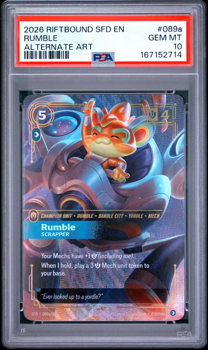 2026 #089a Rumble - Scrapper PSA 10 Riftbound: League of Legends Sfd-Spiritforged
