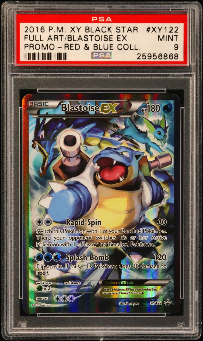 2016 #XY122 Full Art/Blastoise EX PSA 9 XY Black Star Promo