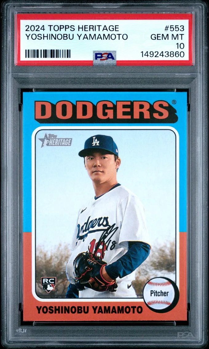 2024 #553 Yoshinobu Yamamoto PSA 10 Topps Heritage