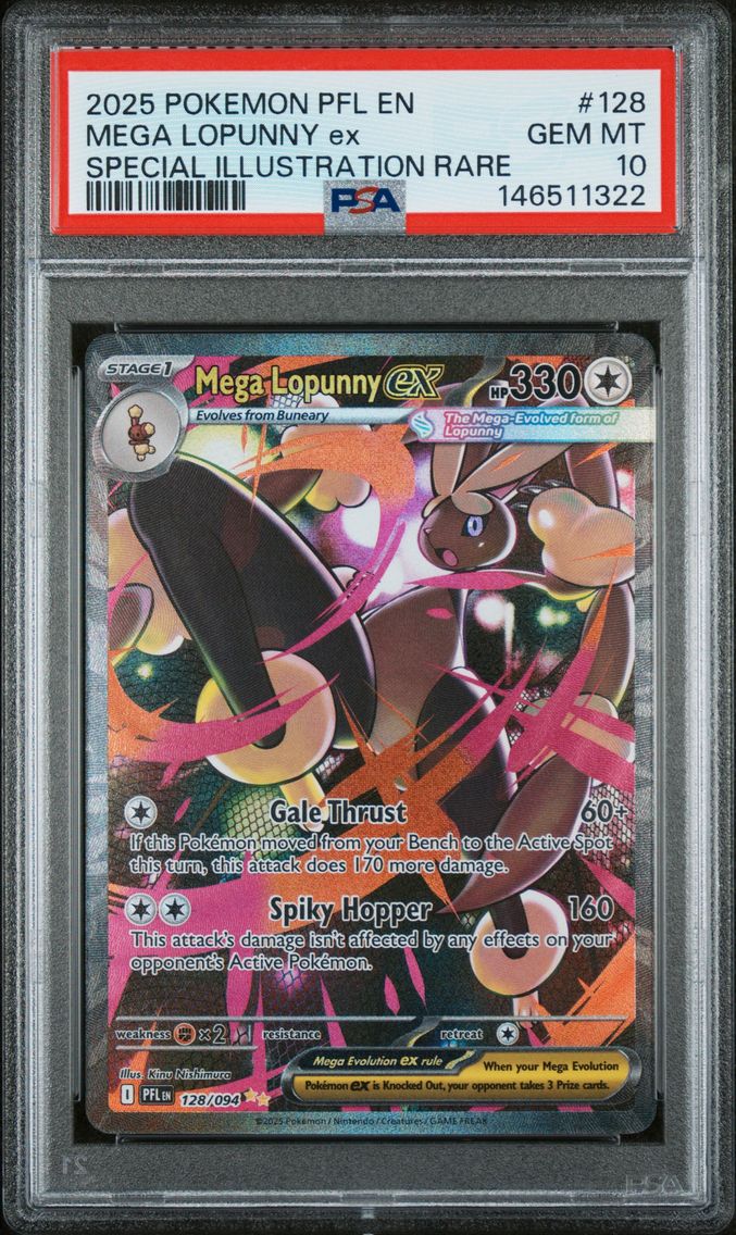 2025 #128 Mega Lopunny EX PSA 10 Pfl EN-Phantasmal Flames