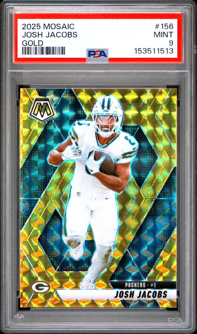 2025 #156 Josh Jacobs PSA 9 Panini Mosaic
