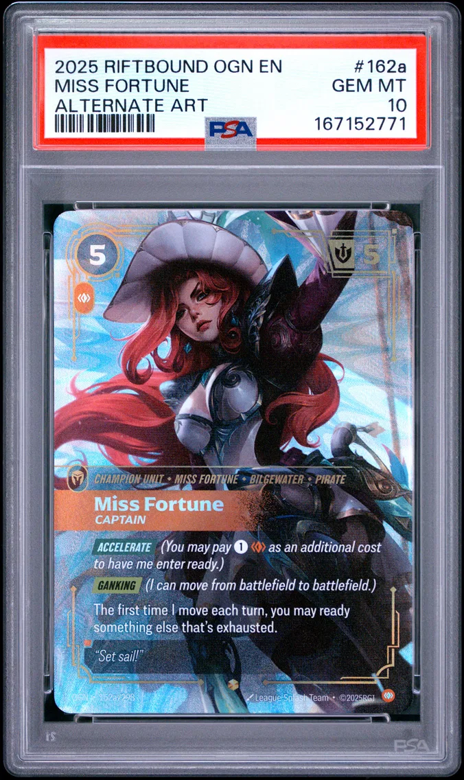 2025 #162a Miss Fortune - Captain PSA 10 Riftbound: League of Legends Ogn-Origins