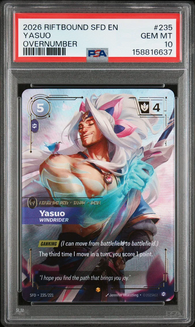 2026 #235 Yasuo - Windrider PSA 10 Riftbound: League of Legends Sfd-Spiritforged