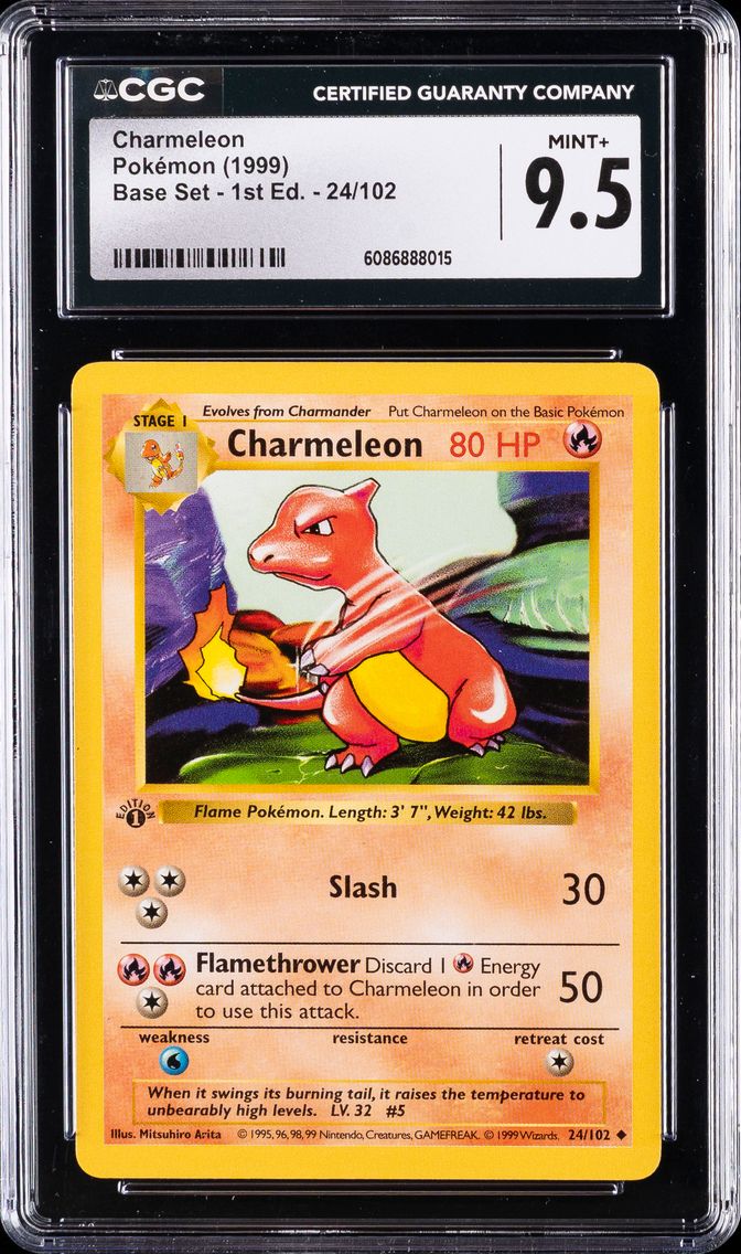 1999 #24 Charmeleon 1st Edition CGC 9.5 Game Pokemon