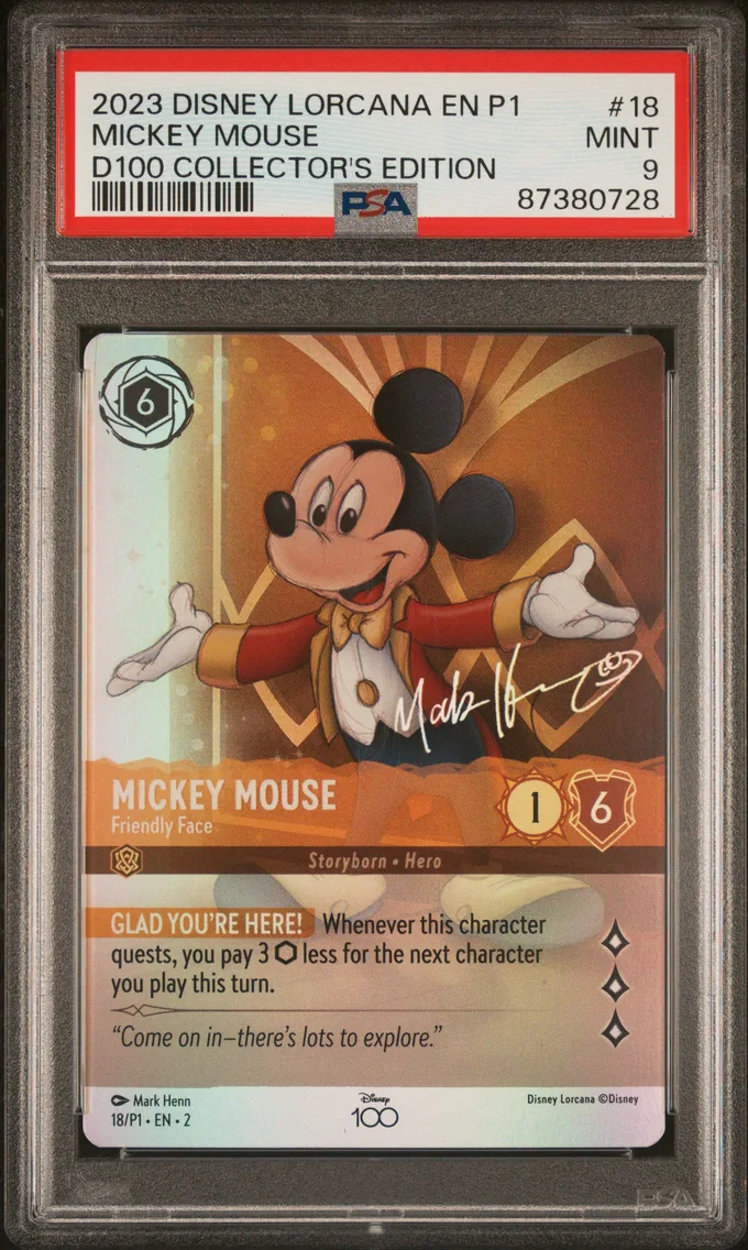 2023 #18 Mickey Mouse - Friendly Face PSA 9 Disney Lorcana EN P1-Promo
